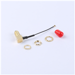 轉(zhuǎn)接線 11牙SMA彎母頭轉(zhuǎn)四代IPEX RG081黑色線——KH-SMAKW-IPEX4-RG0.81-B50