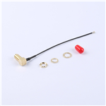 轉(zhuǎn)接線 11牙SMA彎母頭轉(zhuǎn)四代IPEX RG113黑色線——KH-SMAKW-IPEX4-RG1.13-B100