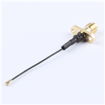 轉(zhuǎn)接線 雙孔法蘭SMA母頭轉(zhuǎn)三代IPEX RG0.81黑線——KH-FL2SMAK-IPEX3-RG0.81-B50