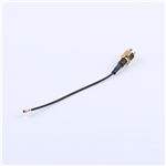 SMA公頭公針轉一代IPEX,RG1.37黑色線,線長90mm——KH-SMAJ-IPEX-RG1.37-B90