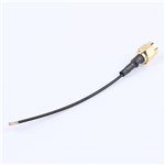 SMA公頭公針轉四代IPEX,RG1.37黑色線,線長80mm——KH-SMAJ-IPEX4-RG1.37-B80