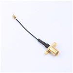 轉接線 雙孔法蘭SMA母頭轉一代IPEX RG0.81黑線——KH-FL2SMAK-IPEX-RG0.81-B50