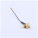轉(zhuǎn)接線 雙孔法蘭SMA母頭轉(zhuǎn)一代IPEX RG0.81黑線——KH-FL2SMAK-IPEX-RG0.81-B60
