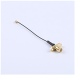 轉(zhuǎn)接線 雙孔法蘭SMA母頭轉(zhuǎn)一代IPEX RG0.81黑線——KH-FL2SMAK-IPEX-RG0.81-B70
