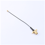 轉(zhuǎn)接線 雙孔法蘭SMA母頭轉(zhuǎn)一代IPEX RG0.81黑線——KH-FL2SMAK-IPEX-RG0.81-B90