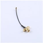 轉接線 雙孔法蘭SMA母頭轉一代IPEX RG1.13黑線——KH-FL2SMAK-IPEX-RG1.13-B70