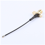 轉接線 雙孔法蘭SMA母頭轉四代IPEX RG1.13黑線——KH-FL2SMAK-IPEX4-RG1.13-B60