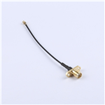 轉接線 雙孔法蘭SMA母頭轉一代IPEX RG1.37黑線——KH-FL2SMAK-IPEX-RG1.37-B90