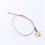 轉(zhuǎn)接線 雙孔法蘭SMA母頭轉(zhuǎn)一代IPEX RG178棕色線——KH-FL2SMAK-IPEX-RG178-250