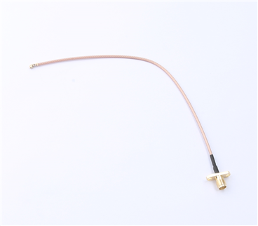 轉接線 雙孔法蘭SMA母頭轉一代IPEX RG178棕色線——KH-FL2SMAK-IPEX-RG178-180